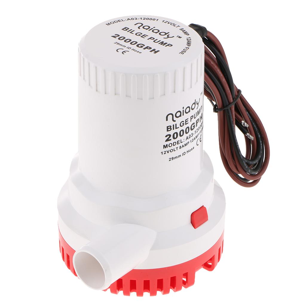 Fishing Boat Bilge Pump - Tauchbare Bilgenpumpe 12V 2000GPH Leichte Kunststoff-Wassertransferpumpe