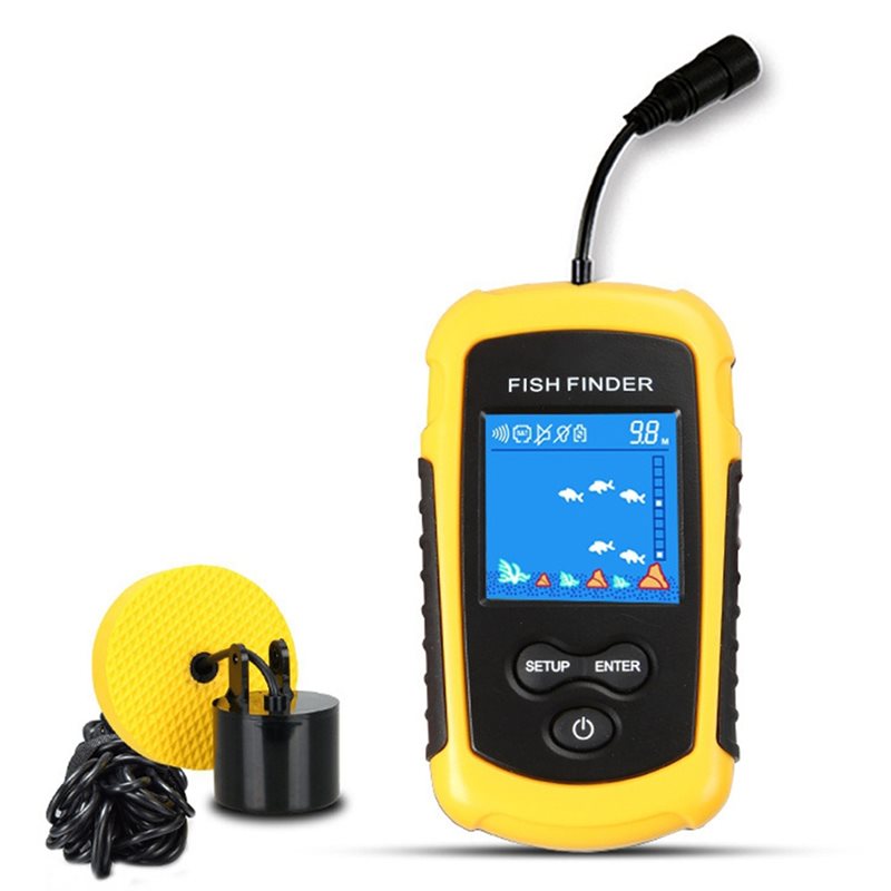 Fishing Boat Depth Finder - ABUE-Kayak Tragbarer Fisch-Tiefenmesser Handgehaltener Fischfinder Sonar