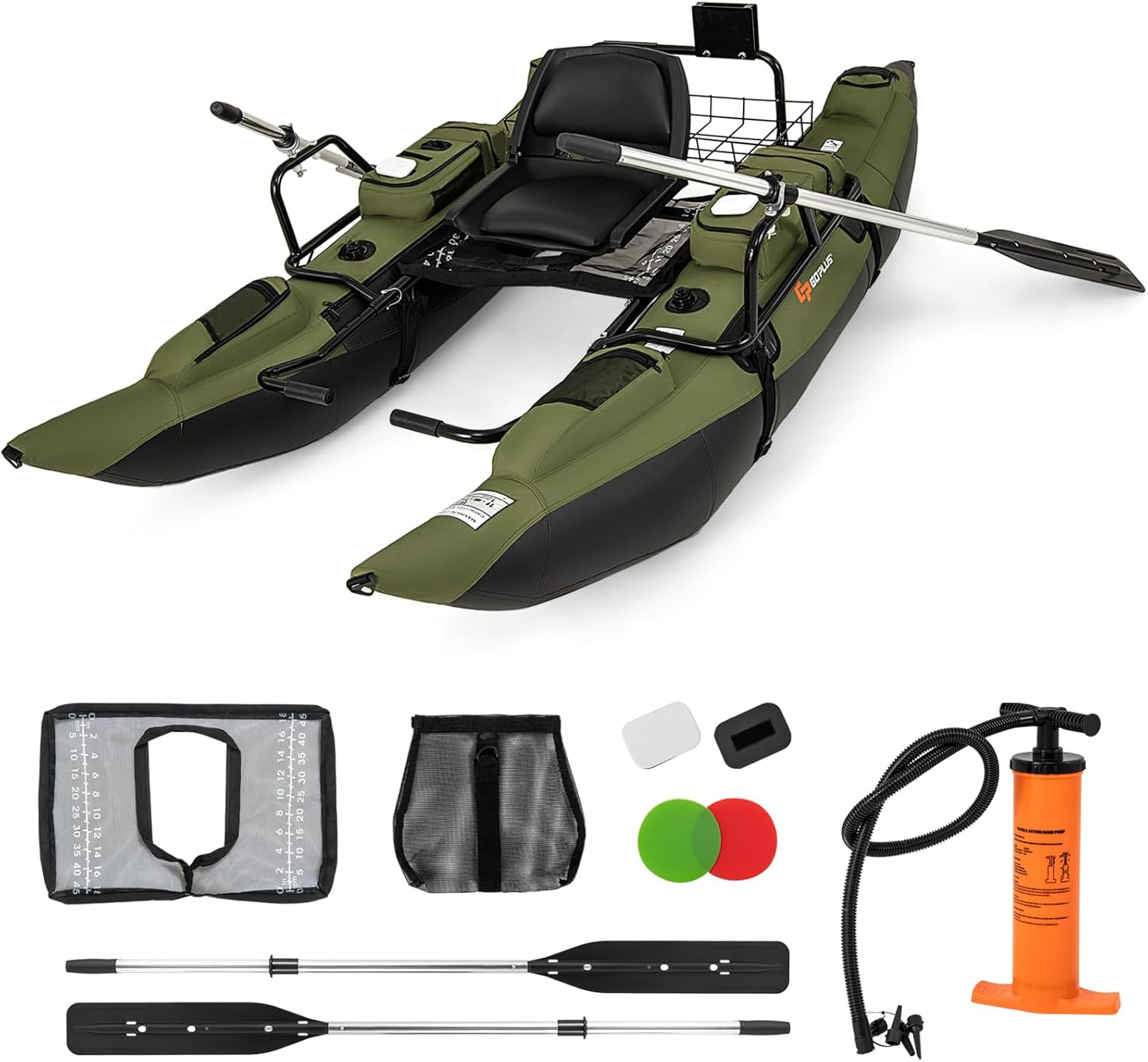 Fishing Boat Paddle - Aufblasbares Belly-Boot für Erwachsene mit faltbarem,