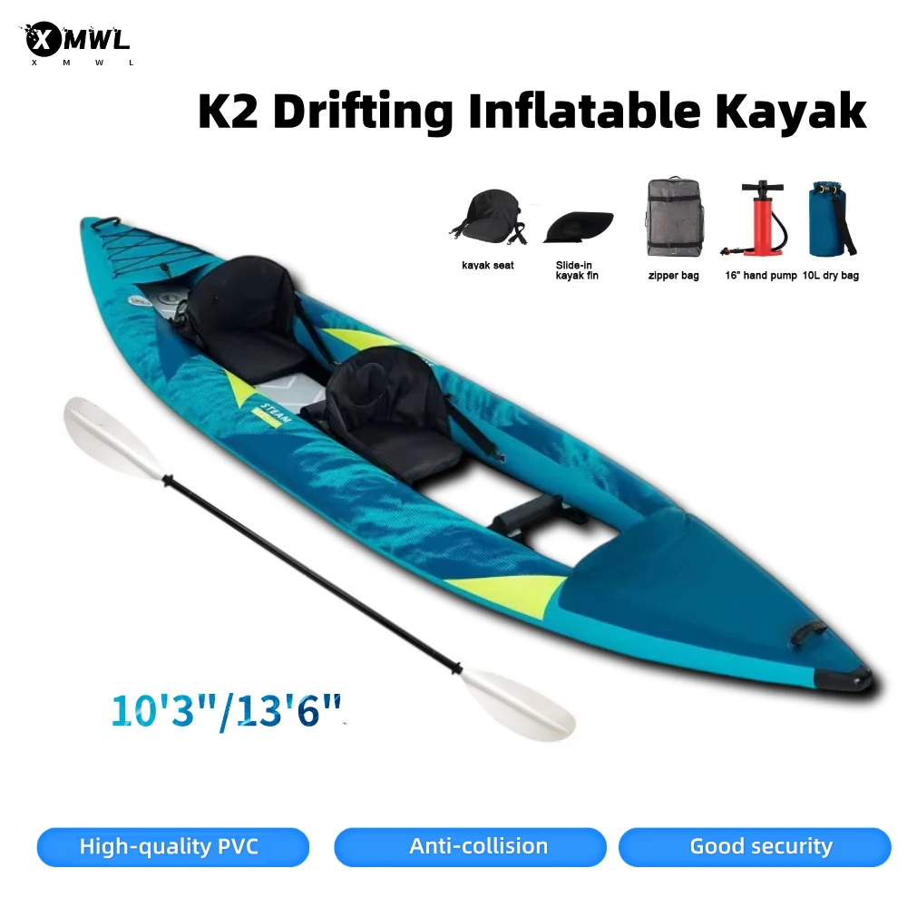 Fishing Boat Paddle - Aufblasbares Kanu-Kajak für 1-2 Personen, 840D