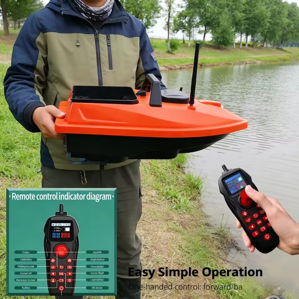Fishing Boat Anchor - 500M Reichweite 1,5KG Ladekapazität GPS Angelköderboot