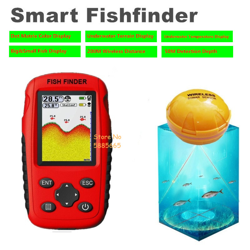 Intelligenter tragbarer 50M Ti – Fishing Boat Depth Finder Bewertung und Preis