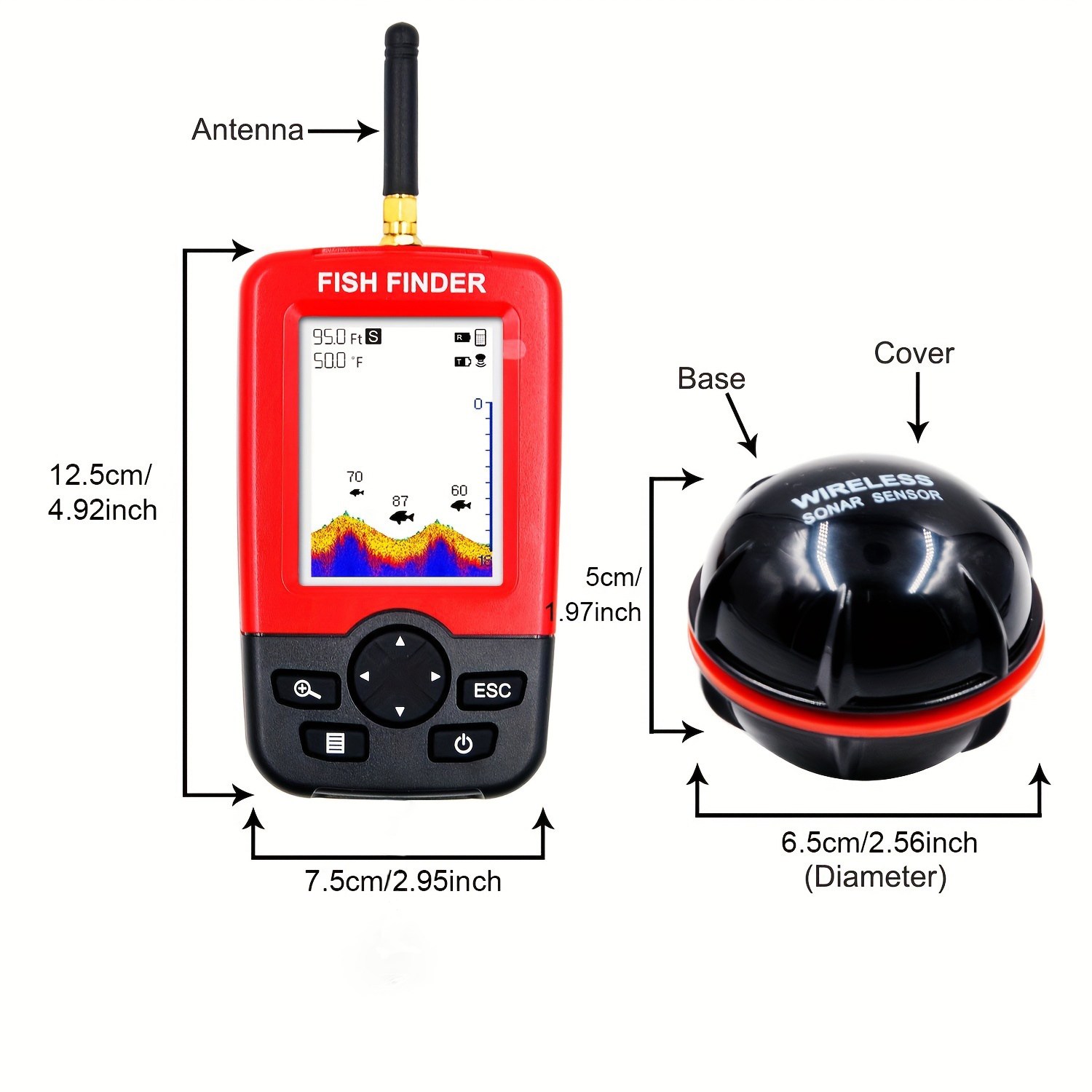 Tragbarer Fischfinder mit kabe – Fishing Boat Depth Finder Bewertung und Preis